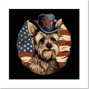 Patriotic Silky Terrier Posters and Art